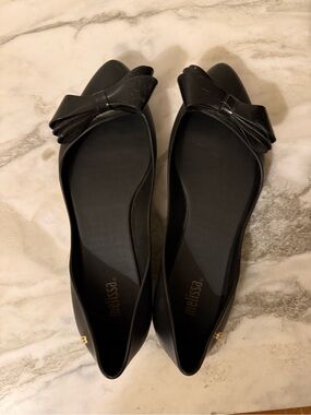 Melissa Black Bow D'Orsay Flats